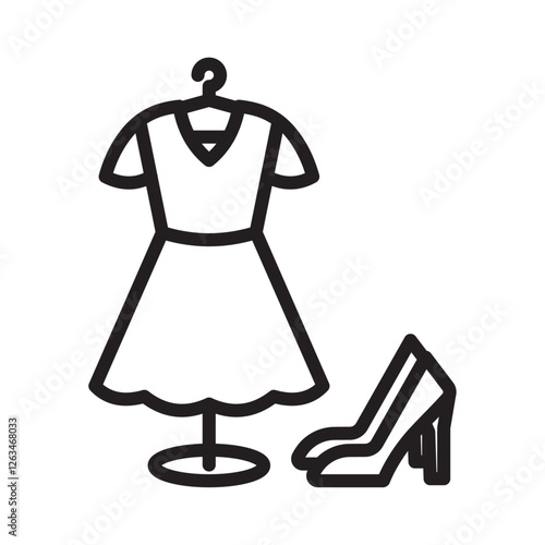 Fashion boutique icon Thin line illustration