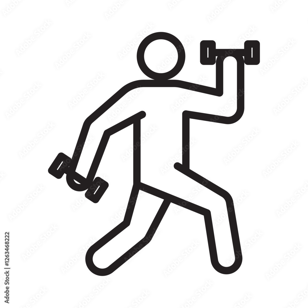 Fitness exercise icon Thin line illustration Fitness exercise icon Thin line illustration