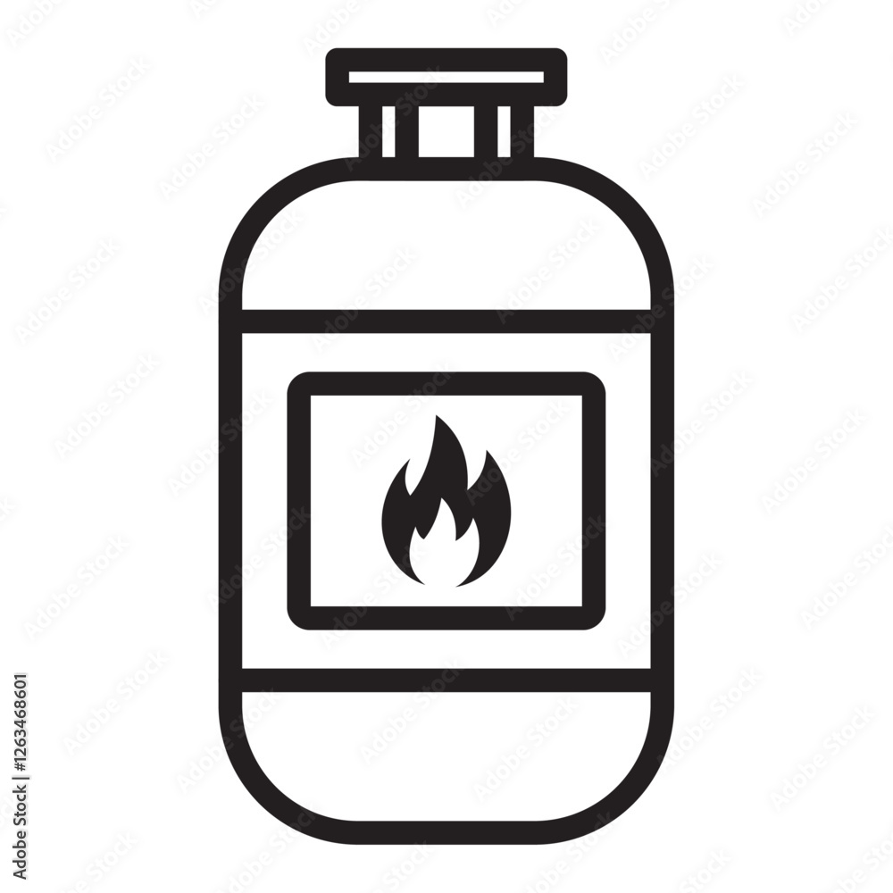 Gas cylinder icon Thin line illustration Gas cylinder icon Thin line illustration