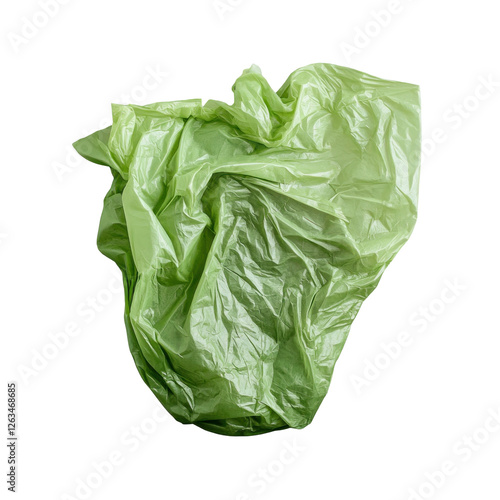 crumpled plastic bag isolated