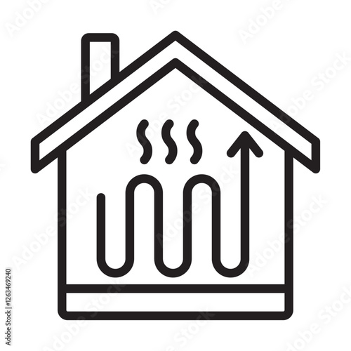 House heating icon Thin line illustration