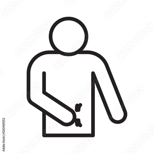 Indigestion icon Thin line illustration