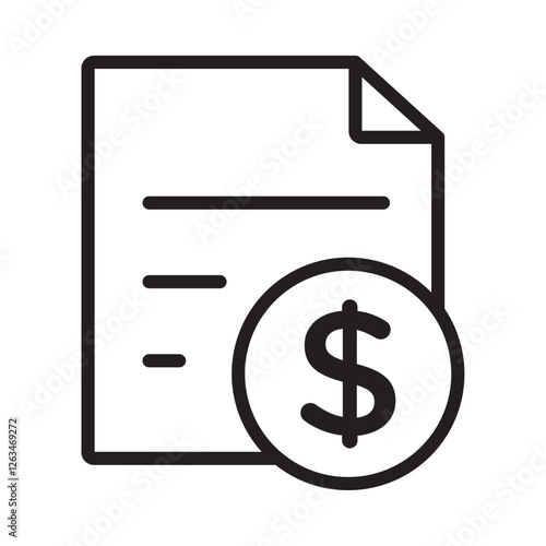 Invoice icon Thin line illustration