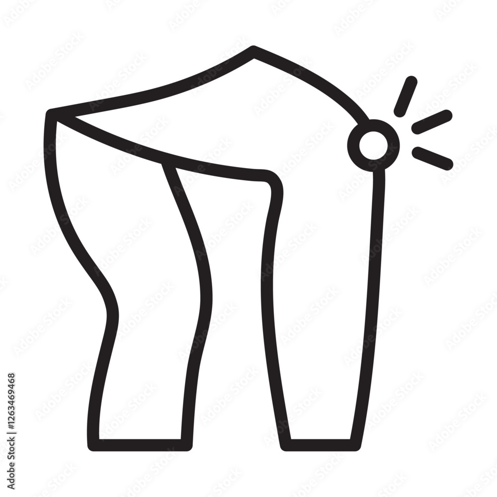 Knee pain icon Thin line illustration Knee pain icon Thin line illustration