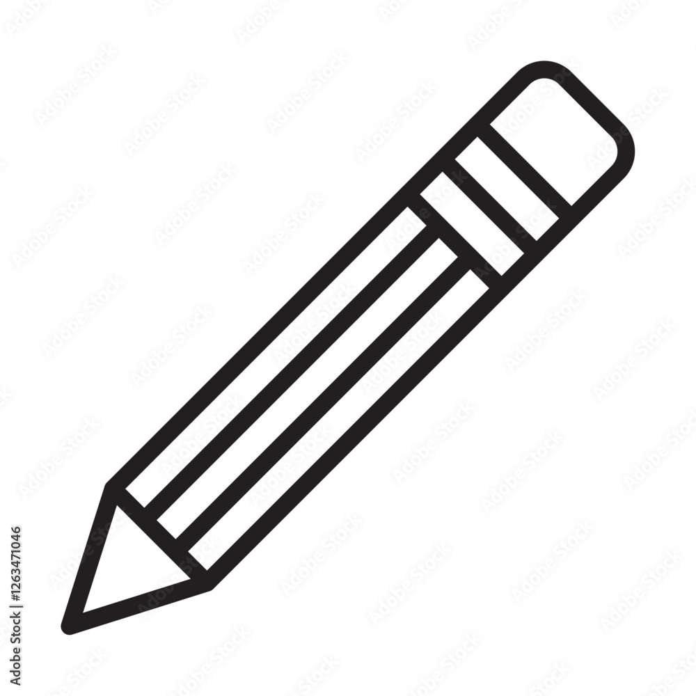 Pencil icon Thin line illustration Pencil icon Thin line illustration