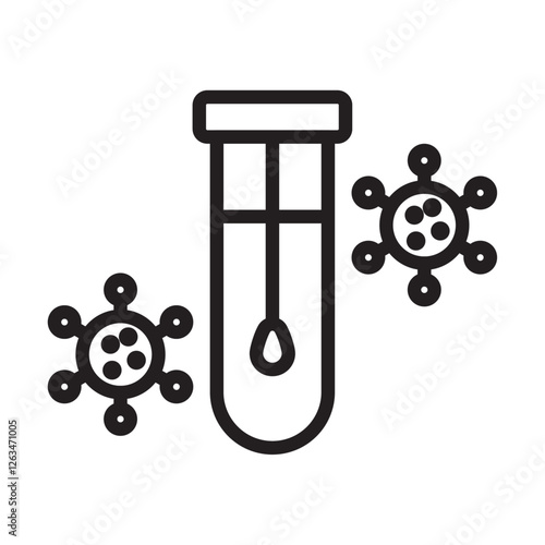 PCR test icon Thin line illustration