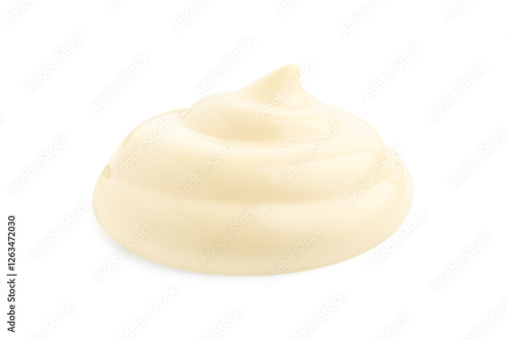Sample of delicious mayonnaise isolated on white Sample of delicious mayonnaise isolated on white