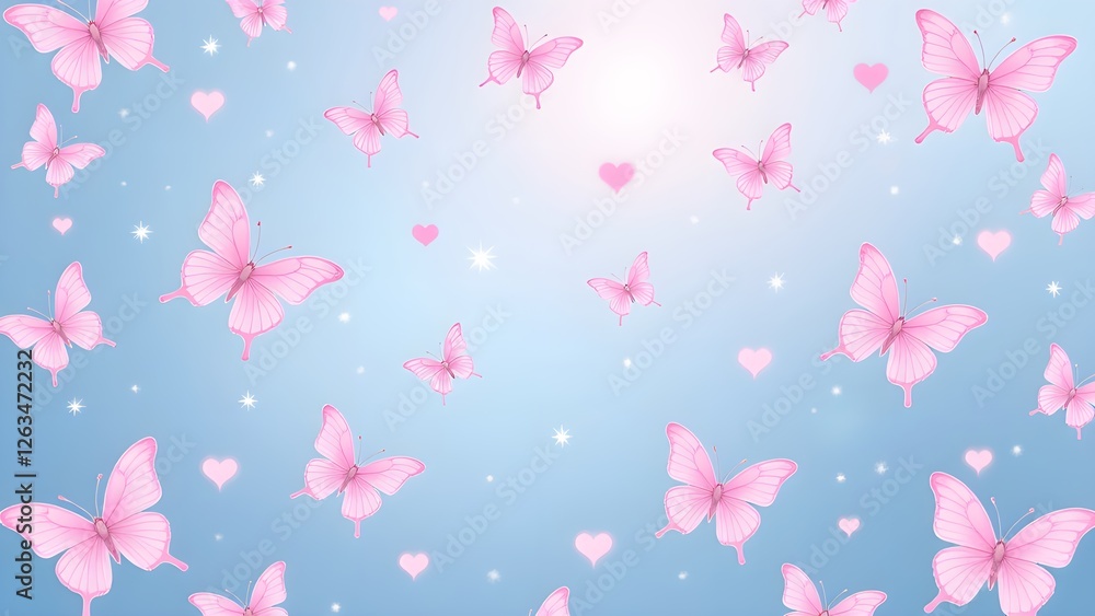 Romantic Flight of the Pink Butterfly Romantic Flight of the Pink Butterfly