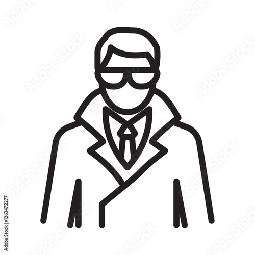 Secret agent icon Thin line illustration