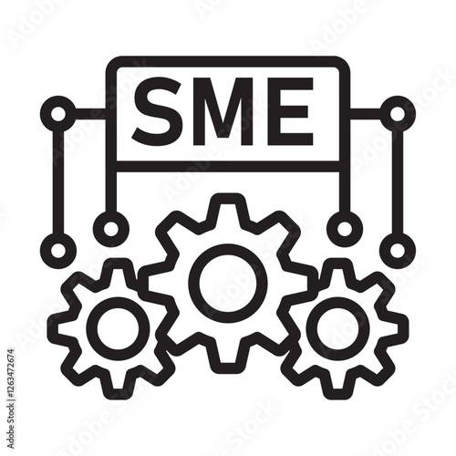 SME, small and medium enterprise icon Thin line illustration