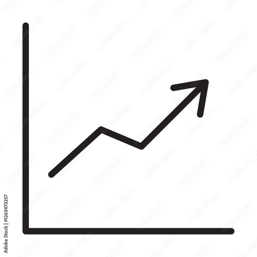 Statistic Up icon Thin line illustration Statistic Up icon Thin line illustration