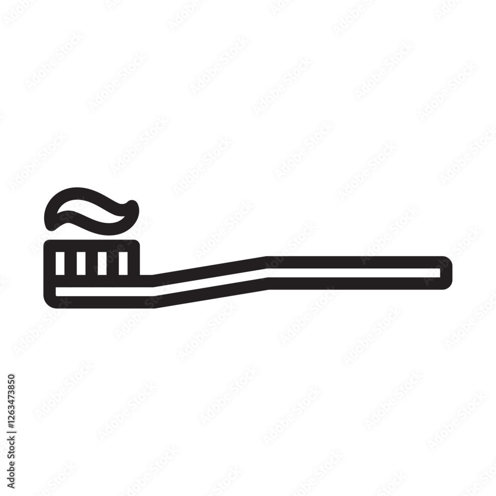 tooth brush icon Thin line illustration