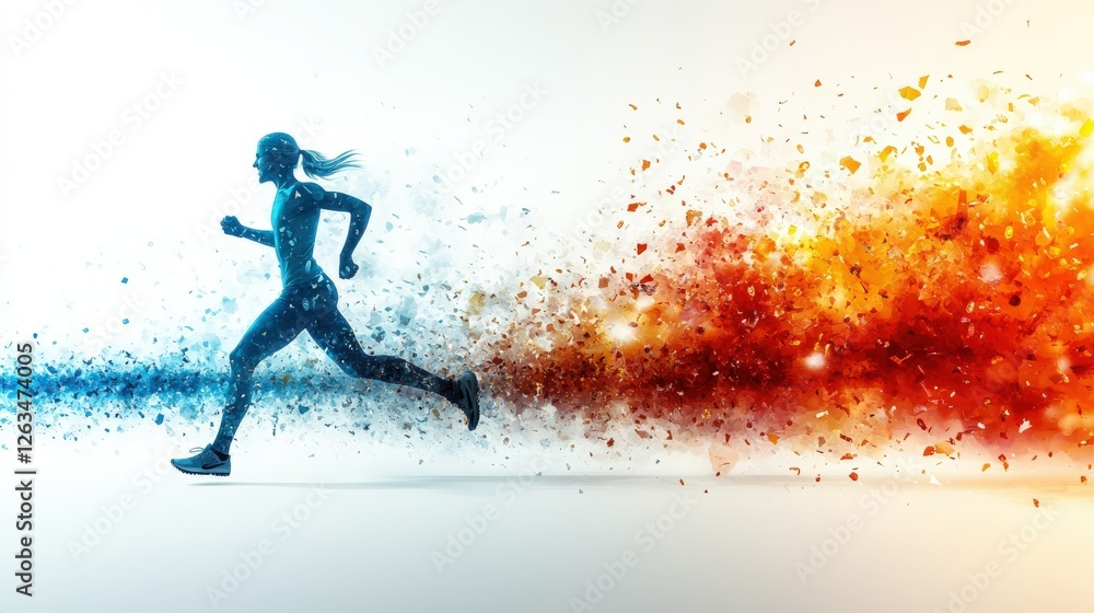 Silhouette of a champion crossing the finish line with roaring crowd and confetti Silhouette of a champion crossing the finish line with roaring crowd and confetti