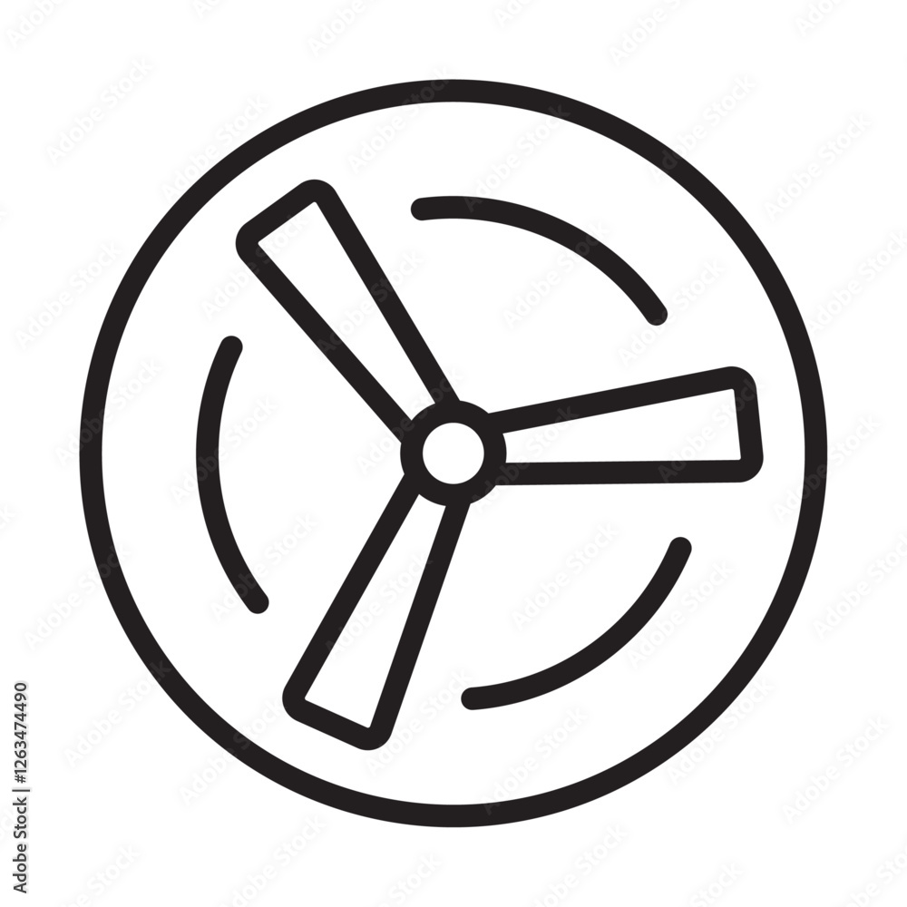 Wind turbine icon Thin line illustration