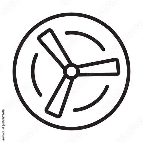 Wind turbine icon Thin line illustration