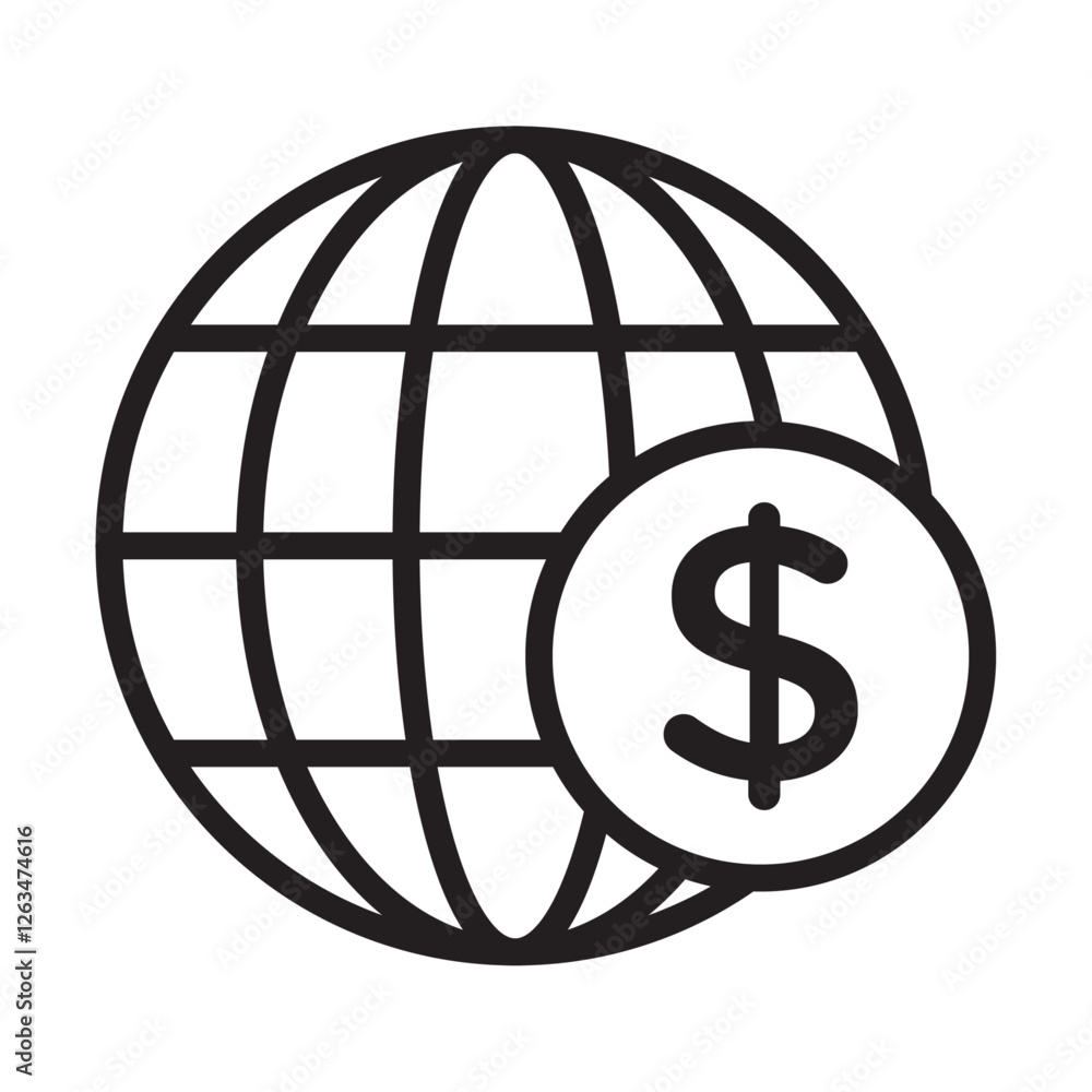 World Payment Transfer icon Thin line illustration World Payment Transfer icon Thin line illustration