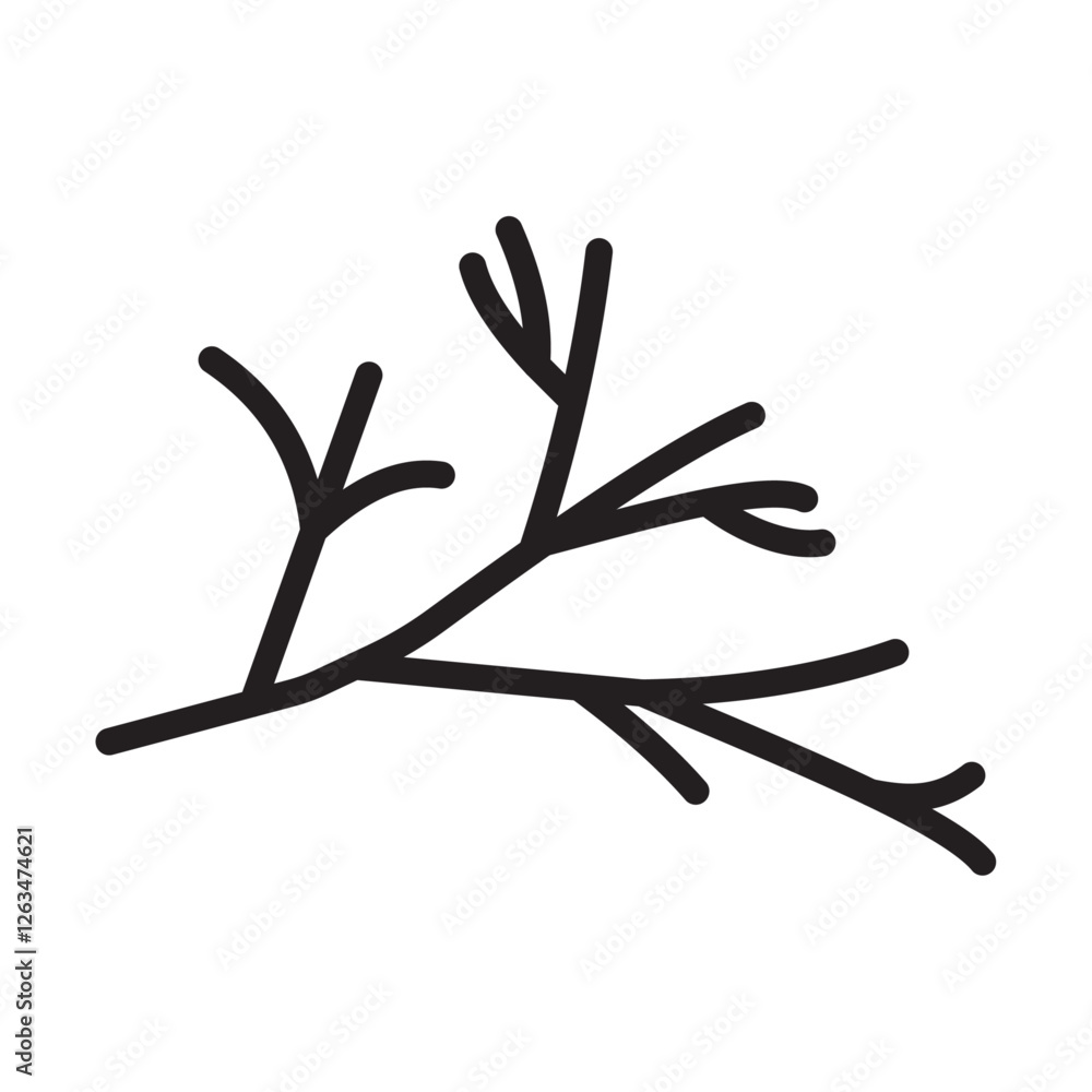 Fototapeta premium wood branch icon Thin line illustration