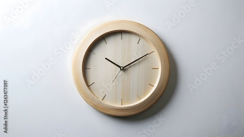 Wallpaper Mural Modern Wooden Wall Clock with Light Wood Frame Torontodigital.ca