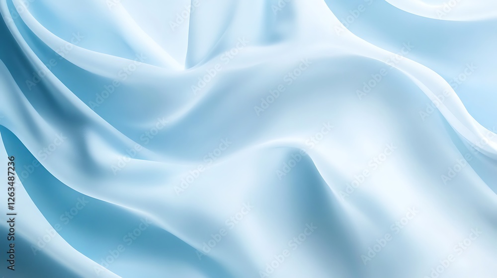 Naklejka premium Soft Blue Silk Fabric Draped Elegantly