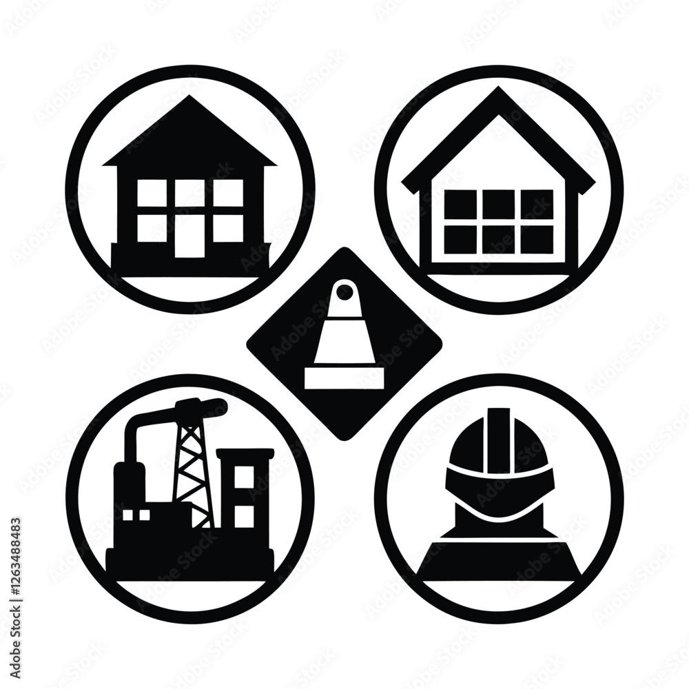 Fototapeta premium constrution icon bundle set