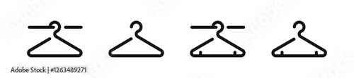 Tableau sur toile Сlothes hanger silhouettes. Hanger icons. Coat Hanger symbols