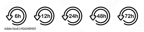 Time and Clock icons set. Clocks icon collection. Stopwatch symbol. Timer countdown. Timer vector icons
