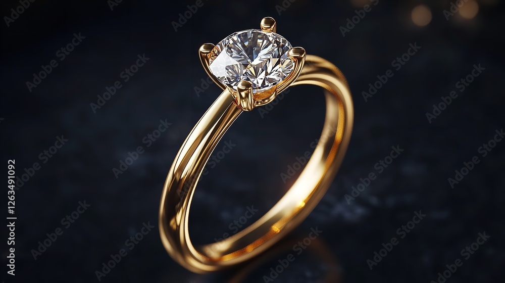 Beautiful gold engagement ring with a diamond cut out 8K realistic. Beautiful gold engagement ring with a diamond cut out 8K realistic.