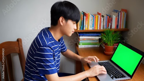 Student Working on Laptop
