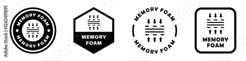 Memory Foam vector sign for product packaging.