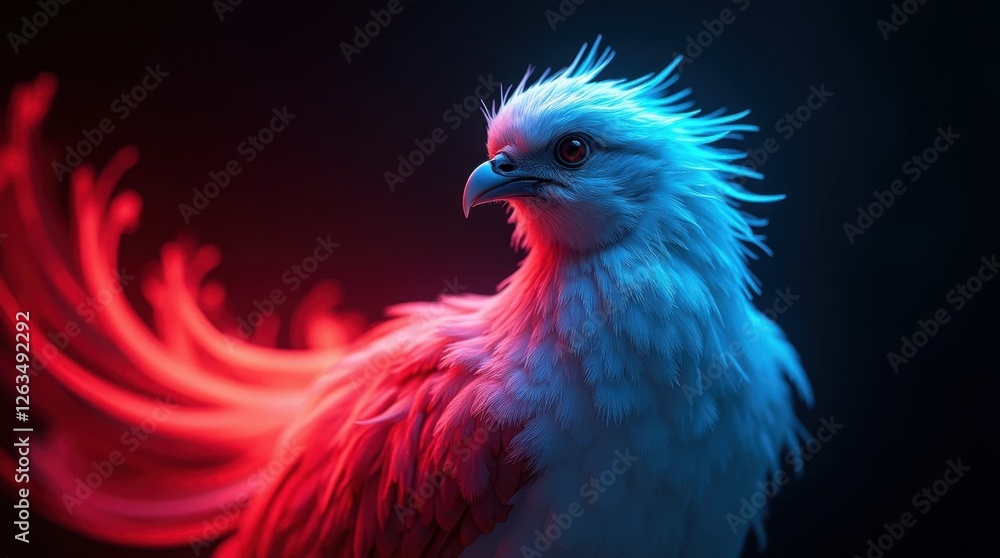 Fototapeta premium Neon Bird Portrait