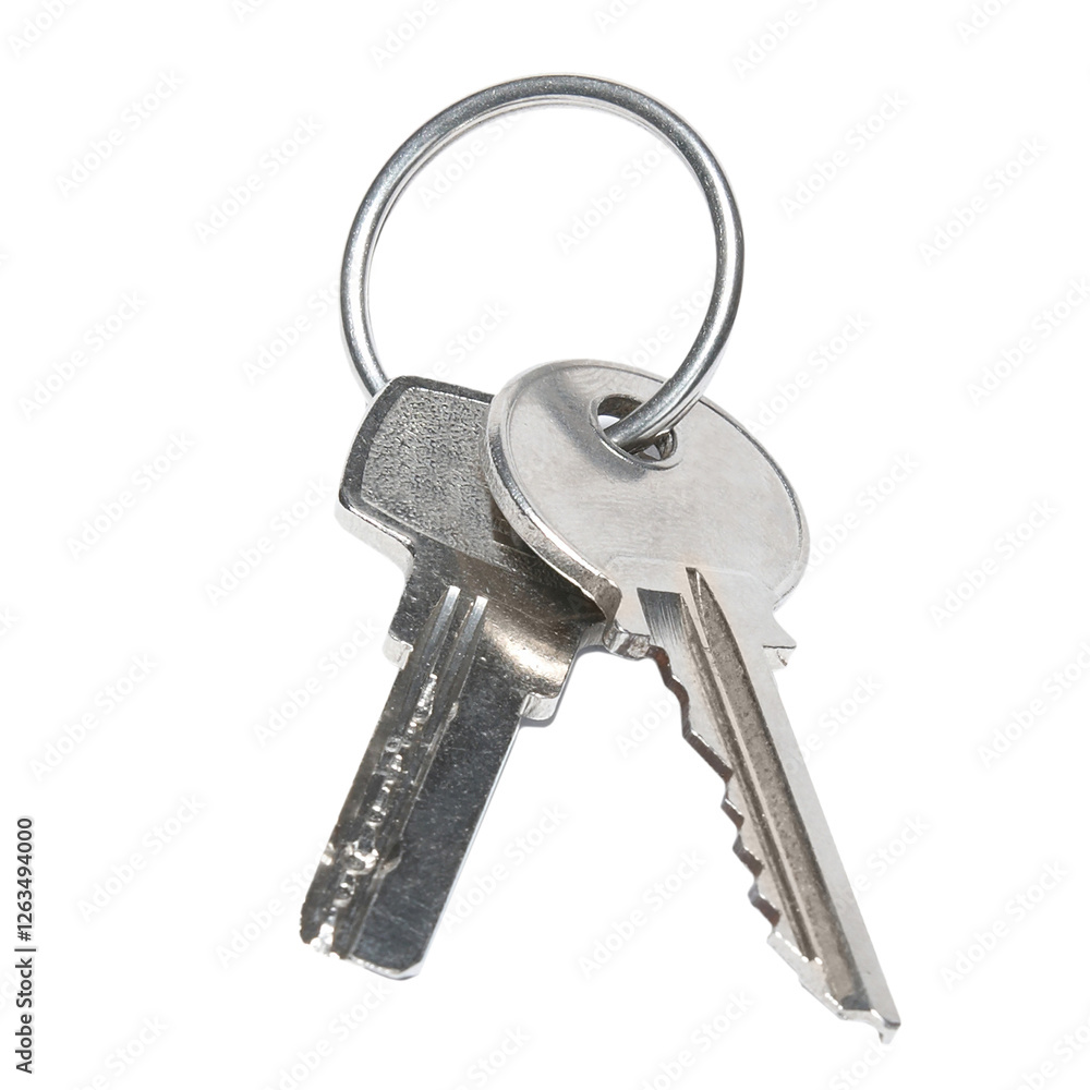 Two metal keys in PNG isolated on transparent background Two metal keys in PNG isolated on transparent background