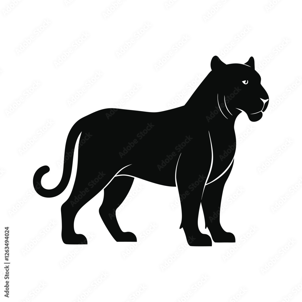 Obraz premium silhouette of a lion silhouette design on a white background