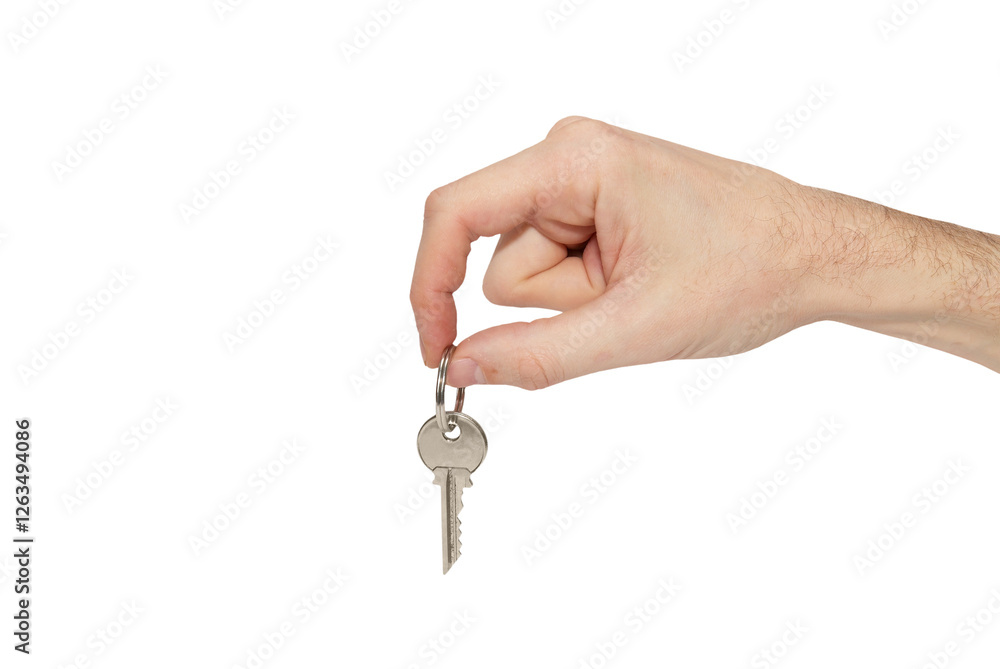 Key in hand in PNG isolated on transparent background Key in hand in PNG isolated on transparent background