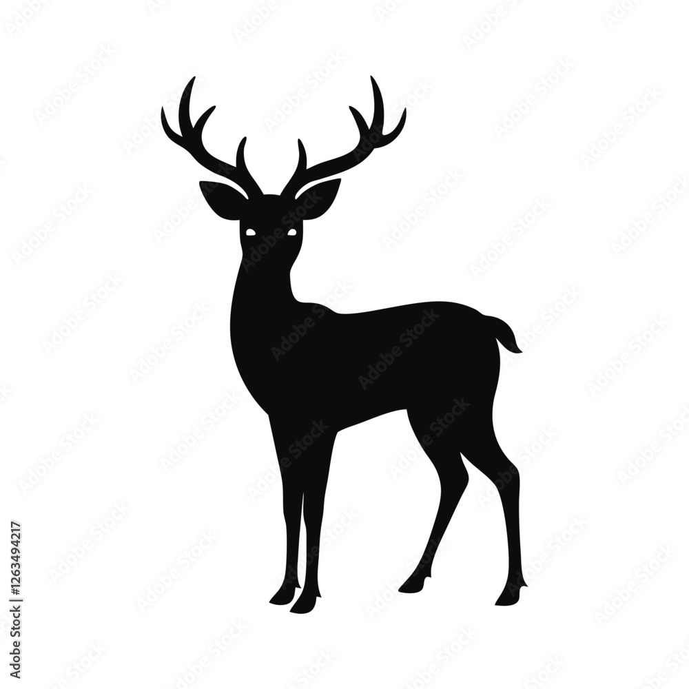 Fototapeta premium deer vector illustration tree silhouette design on a white background