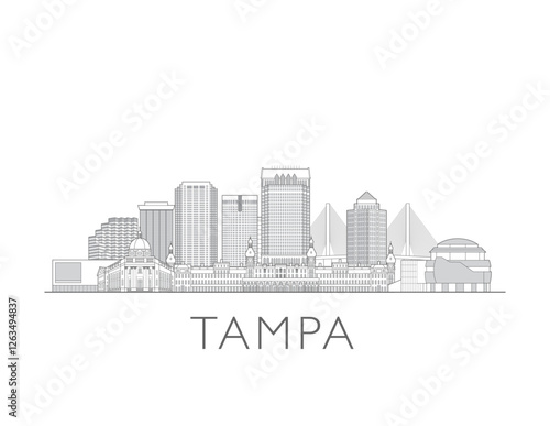 Tampa Florida skyline cityscape vector illustration