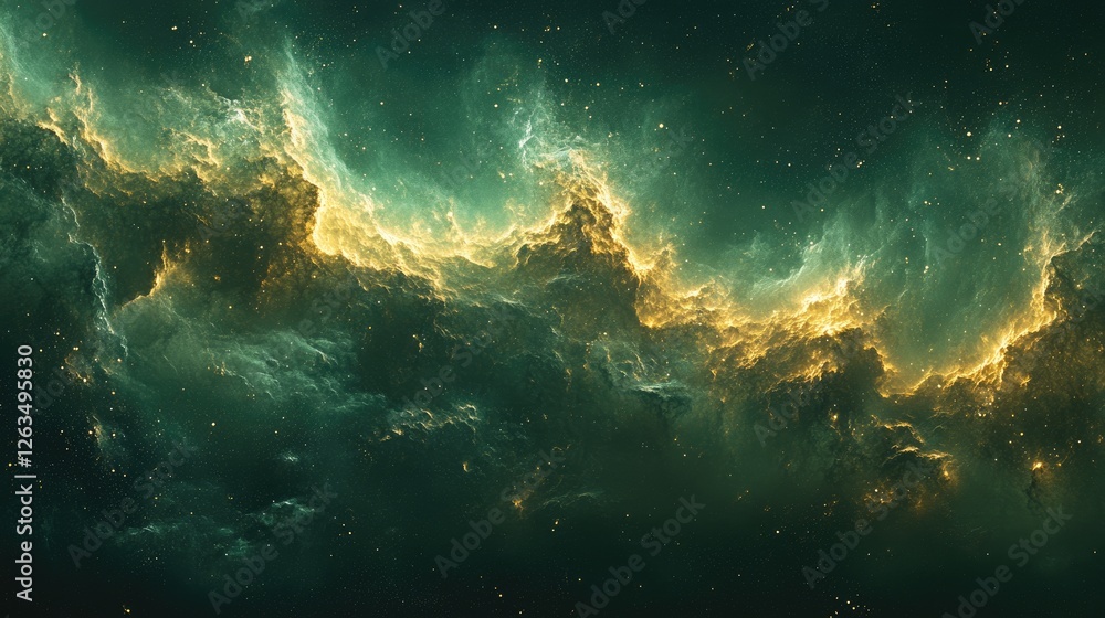 Fototapeta premium Abstract nebulae in deep space, cosmic clouds, vibrant colors, interstellar dust. Possible use Desktop wallpaper, science fiction background