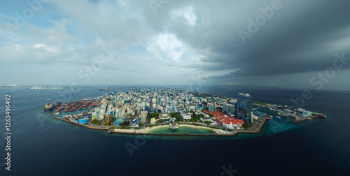 Amazing city scape landscape about Malé city. Capitol of Maldives.