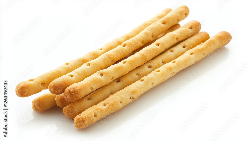 Traditional Italian Appetizer Breadstick Known As Grissini, Made With A Crispy And Crunchy Texture Usually Served As A Pre-Meal Snack. Traditional Italian Appetizer Breadstick Known As Grissini, Made With A Crispy And Crunchy Texture Usually Served As A Pre-Meal Snack.