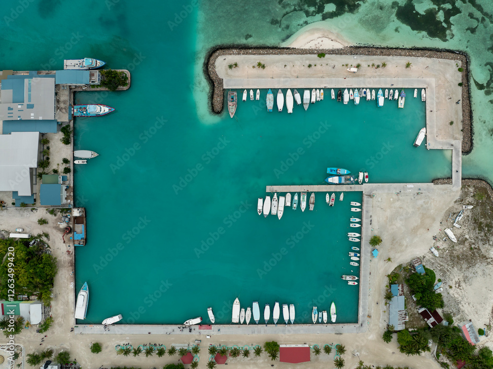 Entrance of a harbor for ships at the indian ocean