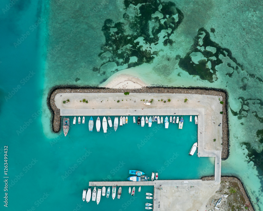 Entrance of a harbor for ships at the indian ocean