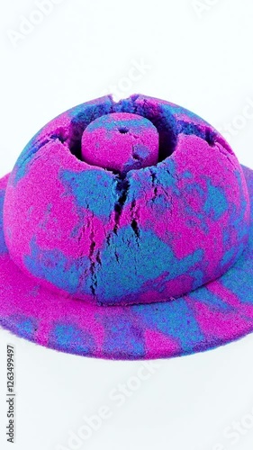 Very Satisfying and Relaxing Kinetic Sand ASMR video. Cutting anti stress macro close up colorful Kinetic Sand with a Knife. ASMR sounds.