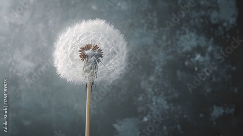 Dandelion Flower on Black Background, Abstract Image, Texture, Pattern Background, Wallpaper, Cover and Screen for Smartphone, PC, Laptop, 9:16 and 16:9 Format