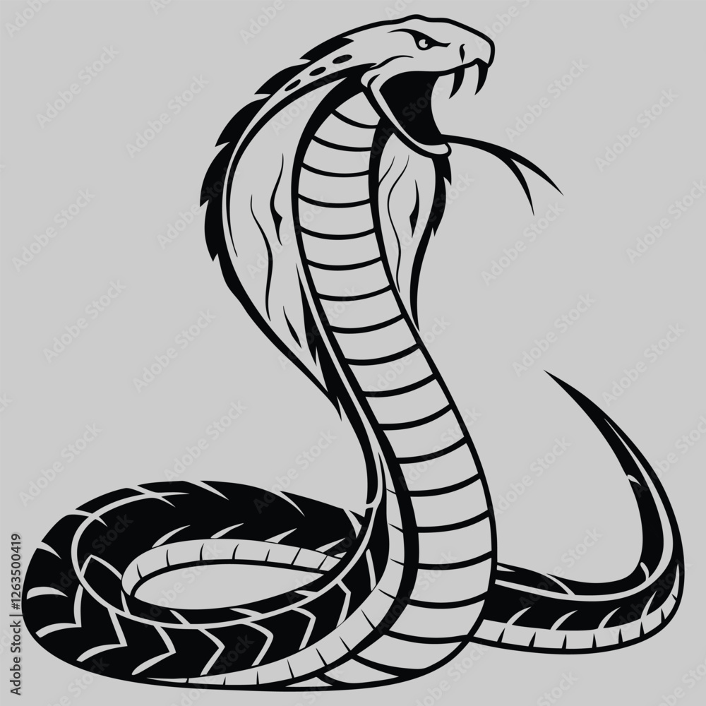 Fototapeta premium a snake coiled up silhouette vector design art and illustration 