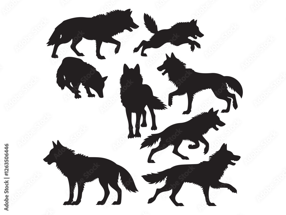 Fototapeta premium set of silhouettes of animals