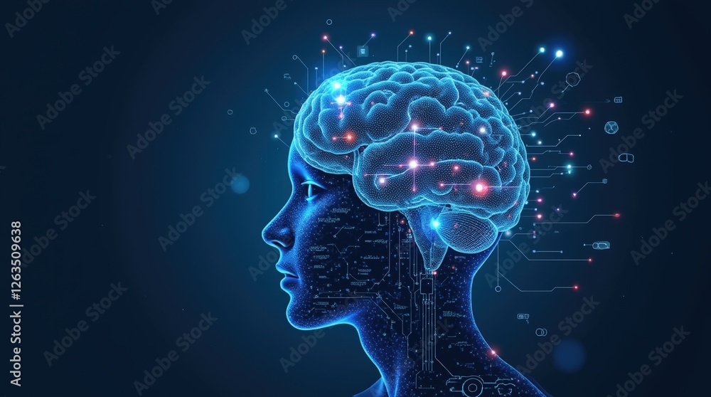 Fototapeta premium A futuristic illustration depicting the concept of artificial intelligence