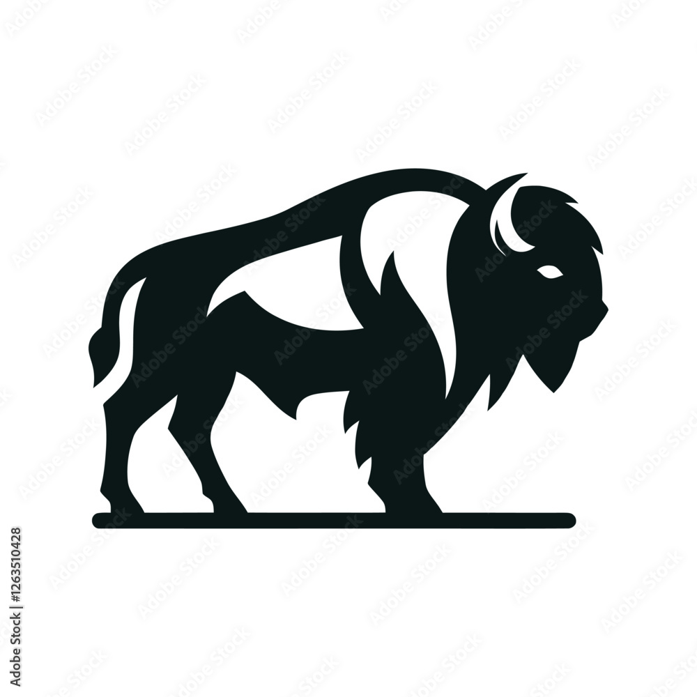 Obraz premium vector illustration of a bison