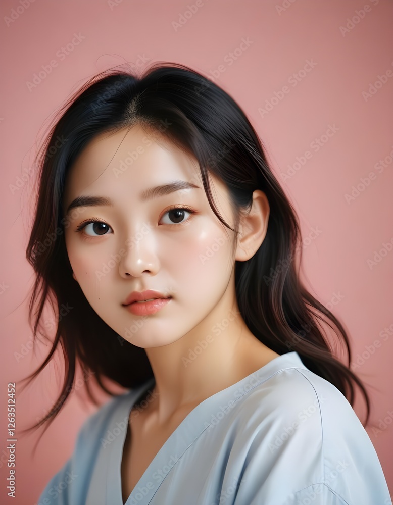 Timeless beauty of a Korean girl with smooth skin and delicate features Timeless beauty of a Korean girl with smooth skin and delicate features