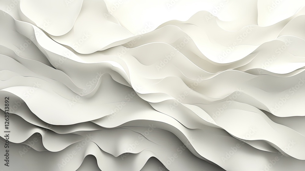 Obraz premium Abstract white wavy surface background for design inspiration