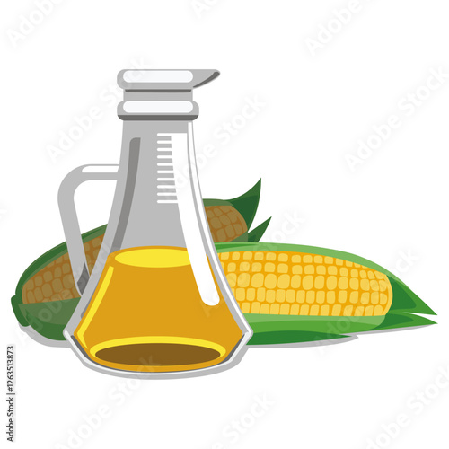 Corn oil bad fat oil nutrition vector illustration