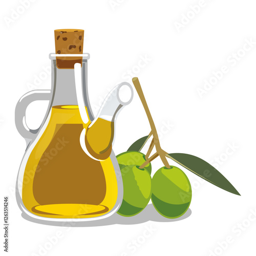 Olive oil good fat oil healthy body nutrition vector illustration